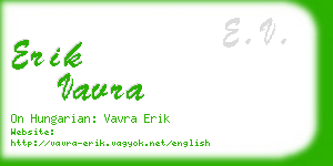 erik vavra business card